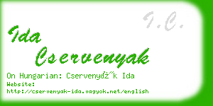 ida cservenyak business card